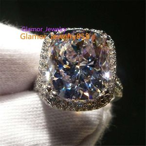 Diamond Ringluxury 8ct Diamond Ring 14K White Gold Jewelry Moissanite Court Engagement Wedding Band Rings for Women Bridal Party Accessory 201006