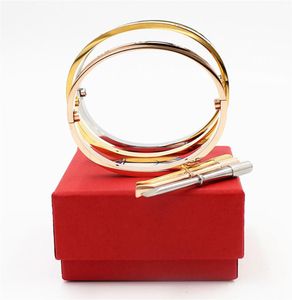 Luxury High QualTiy Classic Design ArmeletsBangles för Lover039S rostfritt stål manschettbröllop armband smycken med skruv2772893004