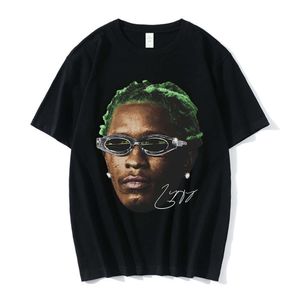 24SS Летняя футболка из чистого хлопка для мужчин Хип-хоп Американский рэп-певец Портретный принт Модный бренд с короткими рукавами