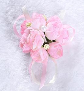 50PCSSET WEDDING WRIST FLOWER BRIDESMAID SISTERS手首のコサージ装飾フラワーブライダルプロムハンドシミュレーションフラワーブレスレット2226971894