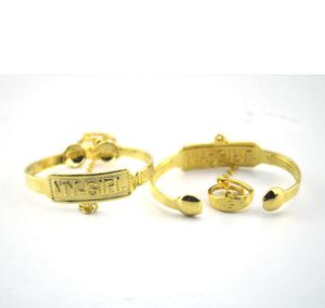 S Nytt mode 9 K Solid Fine Yellow Gult Gold GF Baby Armband Letter MyGirl Bangles With Chain Ring Daughter Gift Jewelry9748625