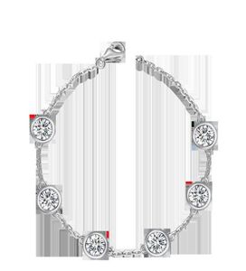 925 스털링 실버 Moissanite 웨딩 브레이슬릿 미세 보석 Drop5788179