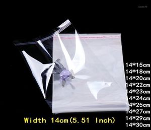 Sacos de plástico de 14 cm de 14 cm de largura de saco de celofane de auto -adesivo limpo