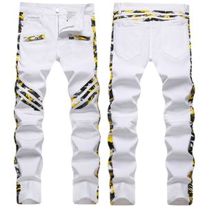 Patch 2023 Amirs Herren Jeans Designer Cashew Mode Hosen Coole stilvolle Freizeit zerrissene Blume Marke weiß High Street Slim