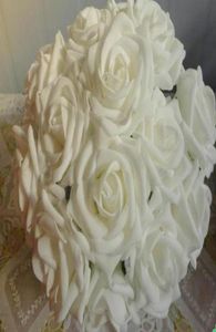 100pcs Dia7cm Sztuczna symulacja Pe piana Eva Camellia Rose Wedding Christmas Bridal Flower4740746