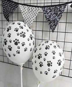 Black Dog Paws Ballonneen Latex Ball Bare Footprint Dot Printed Thicken Air Balloons Födelsedagsfest Dekorationer levererar barn Toy9003157