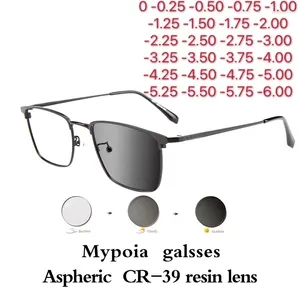 Solglasögon pochromiska ögonglasögon män kvinnor myopia glasögon elever kort sikt glasögon 0 -0.5 -1 -1.25 -1.5 -1.75 till -6