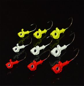 Neue Edelstahl Jigs Blei 3D Augen FISCHKOPF Angelhaken mit Widerhaken Weiche Würmer Grub Angelhaken 35g 7g 10g Einzelhaken5878125