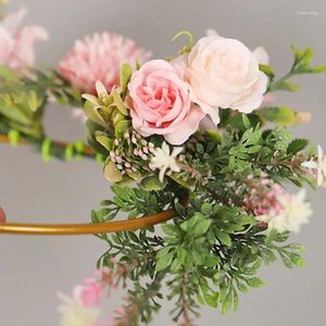 Decorative Flowers Decor Wreath Artificial Green Leaves Seasonal Welcome Sign Water Grass Wall Hangings Front Door Party