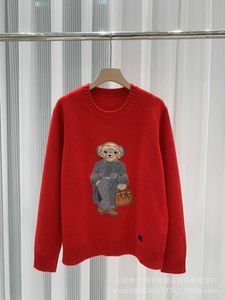 23 kvinnors tröja designer original modemärke Laurens Autumn and Winter New Unisex Soft Unbreakable R Home Pure Cashmere College Bear Pattern Round N SH24