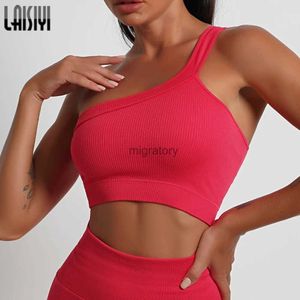 Damenblusen Hemden LAISIYI Gerippte Oberteile Frauen Kreuzgurt Sportoberteil Weiblich Push-Up-Sport-BH Gym Crop Top Büstenhalter Fitness Sport Atmungsaktive BHs YQ231213