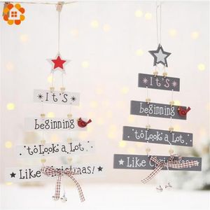 Frohe Weihnachten Brief Holz Anhänger Ornamente Weihnachtsbaum Ornament Holz Handwerk Für Home Wand Weihnachten Party Dekoration GA425223E