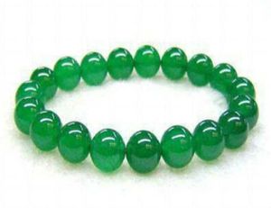 Green Malay Jade0122735650 용 8mm Emerald Pearl Elastic Bracelet