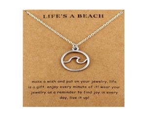 Anhänger Halsketten Ozean Wellen Strand Halskette Nautische Surfen Anhänger Frauen Männer Schmuck Lover039s Party Geschenk Drop5207266