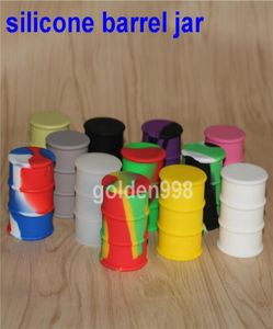 boxes silicone oil barrel containers jars dab wax vaporizer rubber drum shape container 26ml large silicon dry herb dabber tool FD4277519