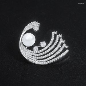 ブローチYysunny Classic Imitation Pearl Brooch for Women Fashion Silver Color Pin Suit Corsage ClothingAccessories Jewelry Gift