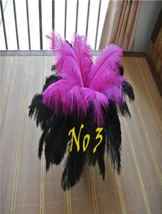 Цельное розовое и черное страусиное перо для свадебного украшения, свадебный декор, украшение для вечеринки, декор8946660