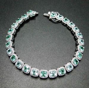 100 925 Sterling Srebrna bransoletka Tanzanit Green Spinel 5 mm Stone Kamienna Bransoletka na prezent 2105242608481