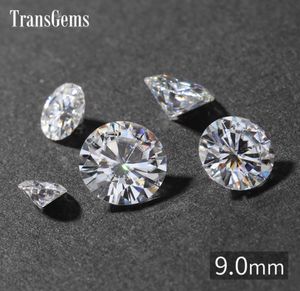 TransGems 9 mm 3 carati GH colore certificato uomo fatto diamante sciolto moissanite test positivo come vera pietra preziosa diamante1045079