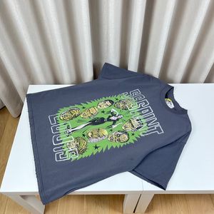 24ss Primavera Verão Japão Beleza e Pessoa Mal Cartoon Imprimir Tee Moda Mens Manga Curta Skate Camiseta Mulheres Roupas Casuais Algodão Designer Camisetas