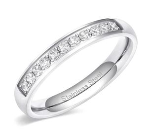 Bröllopsringar 35mm kvinnor Half Eternity Bands för kvinnliga rostfritt stål kubiskt zirkoniumband Hela storlek 4122461948