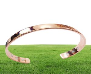 Pure Copper Magnet Energy Health Open Bangle Plated Rose Gold Color Simple Bracelet Healthy Healing Jewelry Gift95621202444818