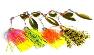 HENGJIA 4pcslot Hard Fishing Spinner Lure Spinnerbait Bass Bait Paillettes in metallo 148g052oz Attrezzatura da pesca2567219