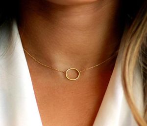 Cirkelhalsband Handgjorda smycken Custom Gold Filled Choker Pendants Collier Femme Kolye krage Kvinnor Halsband smycken J1907128895587