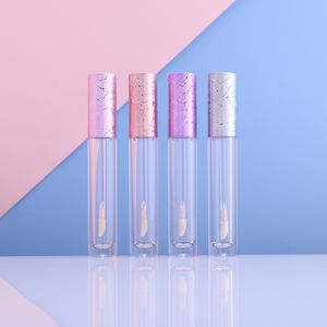 6ML Transparent Lip Gloss Containers Bottle Empty Round Lipgloss Tube with Brush Plastic Lip Oil Tubes Makeup Cosmetic Packaging