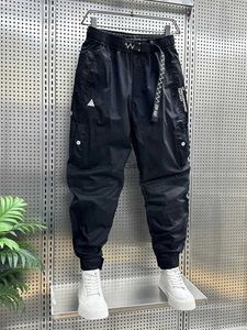 Männer Hosen Männer Kleidung der Sommer Neue Schwarz Baggy Casual Hosen Gebündelte Füße Overalls Allgleiches Koreanische Neun Punkte Haren Hosen homme HoseL2402