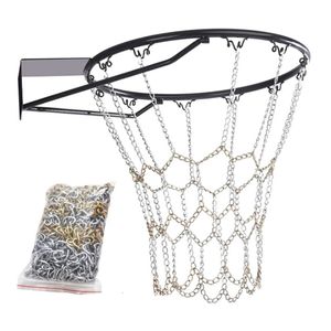 Bolas de basquete clássico esporte corrente de aço rede de basquete ao ar livre corrente de aço galvanizado durável alvo de basquete net uso longo tempo 231213