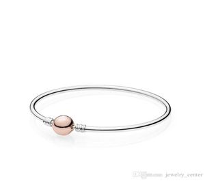 Klassisk design 18K Rose Gold Clasp Bangle Armband Set Original Box för 925 Sterling Silver Charm Armband Women Luxxury Jewelry9345832