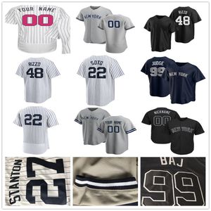 Maglia da baseball Juan Soto Anthony Rizzo Derek Jeter DJ LeMahieu Gerrit Cole Giancarlo Stanton Anthony Volpe Alex Verdugo Gleyber Torres Aaron Giudice Mickey Mantle