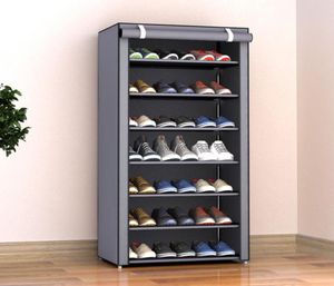 Çok katmanlı ayakkabı rafı organizatör Dokumalı kumaş ev organizatörü Ayakkabı dolabı toz geçirmez raflar için depolama alanları kavrayış standı 21036006375