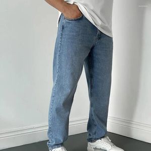 Men's Jeans Autumn KPOP Fashion Style Harajuku Slim Fit Trousers Loose All Match Casual Solid Pants Cotton Pockets Straight Cylinder