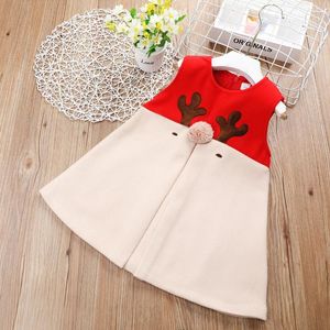 Girl Dresses VIPOL Christmas Deer Dress Woolen Sleeveless A-line Cute Vest Princess