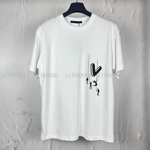 22SS Designer Carta Impresso Camisetas Tee Moda Moletom High Street Manga Curta Verão Casual T-shirt Respirável Homens Mulheres Crew Neck Tees Vestidos para Mulheres 9-600