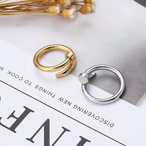 Anéis de amor feminino anel de banda jóias titânio aço único prego europeu e americano moda rua casual casal clássico anel size5-10 transporte da gota ymr087