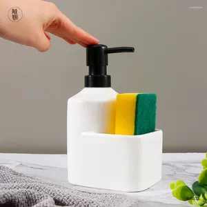 Dispensador de sabão líquido garrafa de loção cerâmica el banheiro e desinfetante multifuncional colocar esponja imprensa shampoo gel chuveiro