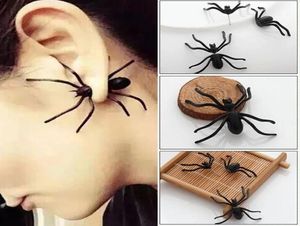 Stud Halloween Decoration Costumes For Woman 3D Creepy Black Spider Ear Earrings Haloween Party DIY DecorationStud7461682