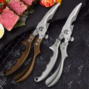 Kitchen Knives Stainless Steel Scissors Professional Chicken Bone Shears Fish Meat Plants Heavy Duty High Quality 231213