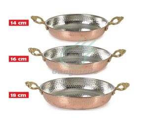 Pannor Copper Pan Set omelett Egg 3 stycken Singel kök stek matlagning8486582