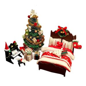 Architettura/Casa fai da te Casa delle bambole fai-da-te con copertura antipolvere Casa delle bambole in legno Miniature Kit Casa delle bambole Accessori per mobili Giocattoli per bambini Regalo di Natale 231212