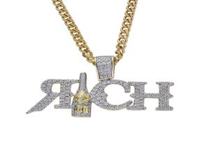 Hip Hop New Rich Collana con ciondolo bottiglia Lab Diamond Color oro Bottiglia Personalità Ciondolo Catena in metallo ramato Iced Out7837049