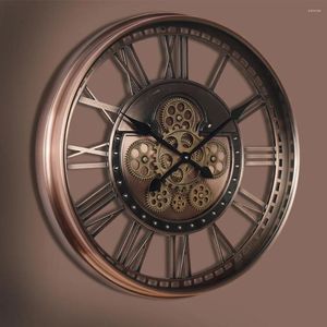 Relógios de parede Relógio Steampunk Industrial com Numerais Romanos Moderno Estilo de Fazenda Silencioso para Decoração de Sala de Estar