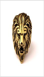 Nytt Titanium Lion Face Gold Rings Hipsters Män kvinnor Hip Hop Bijoux Street Dancing Nightclub Punk Finger Jewelry8287536