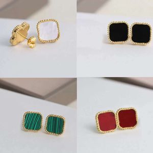 four leaf clover earring stud earrings designer for women fashion jewelry woman 18K gold plated blue red pink ear ring luxury jewelrys gifts post wholesale