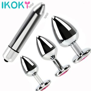 Vibrators Stainless steel hip plug vibrator for female vaginal sex massager products anal fake penis beads toy insertion 231213