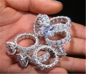 Vecalon Pear Oval Cut 8CT Diamond Ring Original 925 Sterling Silber Engagement Ehering Band Ringe für Frauen Braut Luxus Party Je8480715