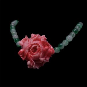 Pendant Necklaces Flowers Obscure Willows High Luxury Personalized and Trendy Three-dimensional Tea Flower Neckchain Niche New Chinese Style